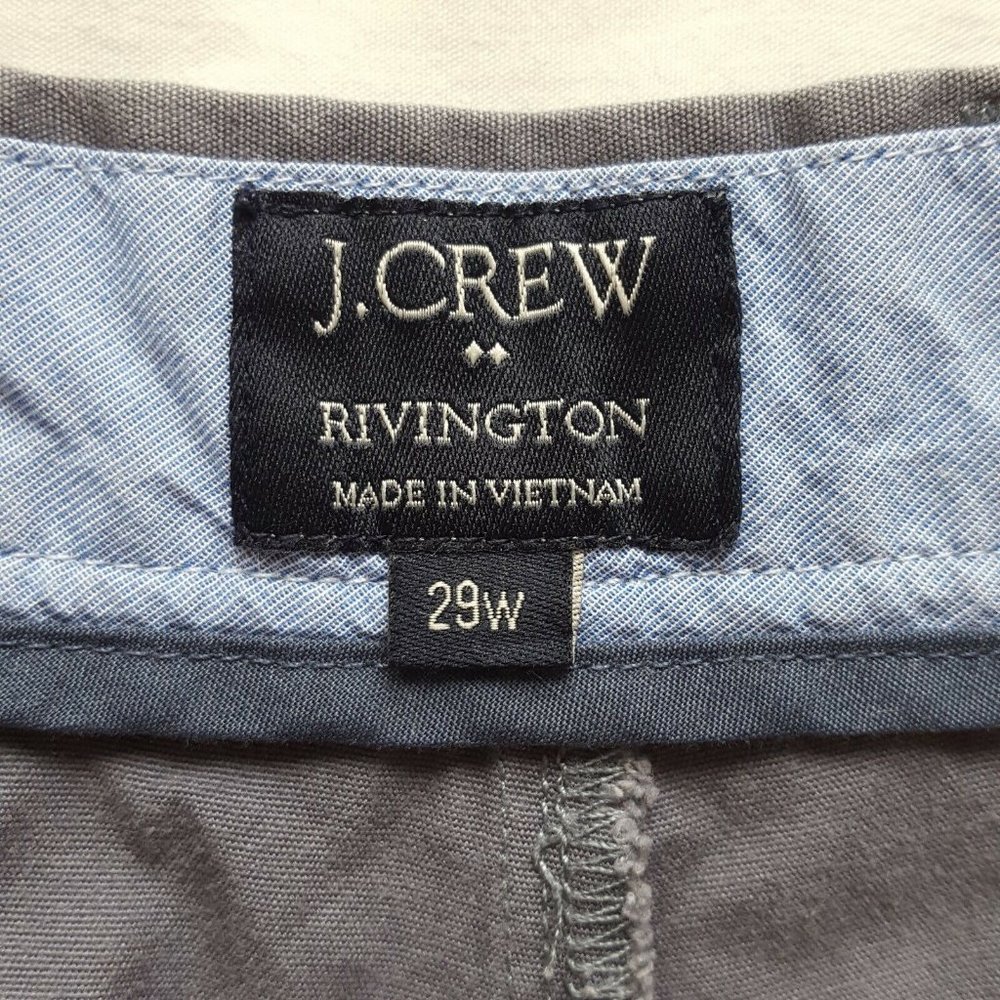 J.Crew Rivington Flat Front Chino Shorts Slate Gray Men's Size 29 x 11 Cotton - Picture 3 of 5